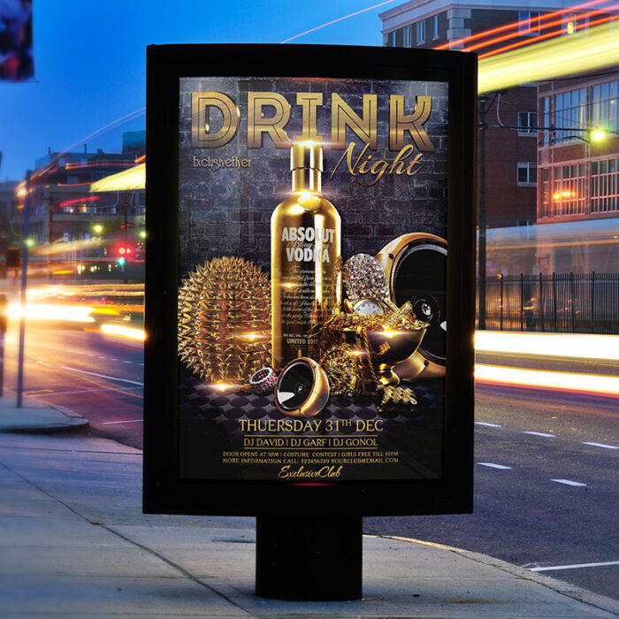 Drink Night - Premium Flyer Template + Facebook Cover