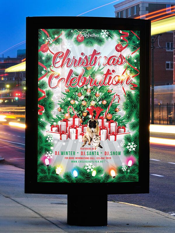 Christmas Celebration - Premium Flyer Template + Facebook Cover