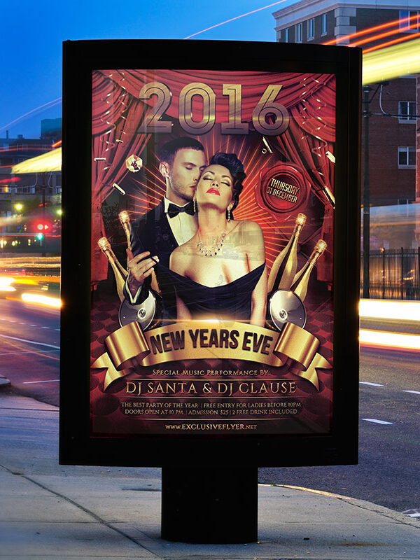 New Year's Eve Party - Premium Flyer Template + Facebook Cover