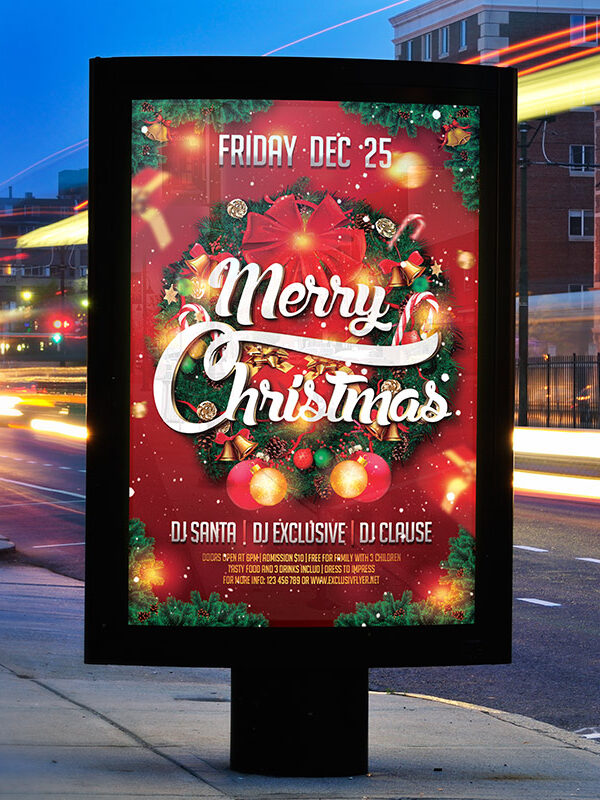 Merry Christmas - Premium Flyer Template + Facebook Cover