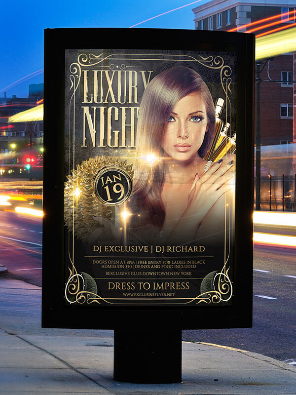 Luxury Night - Premium Flyer Template + Facebook Cover