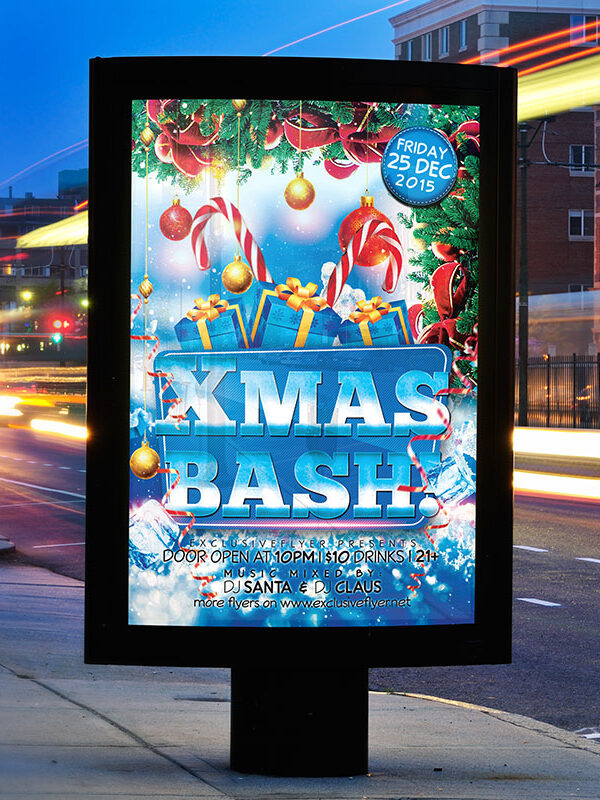 Christmas Bash - Free Club and Party Flyer PSD Template
