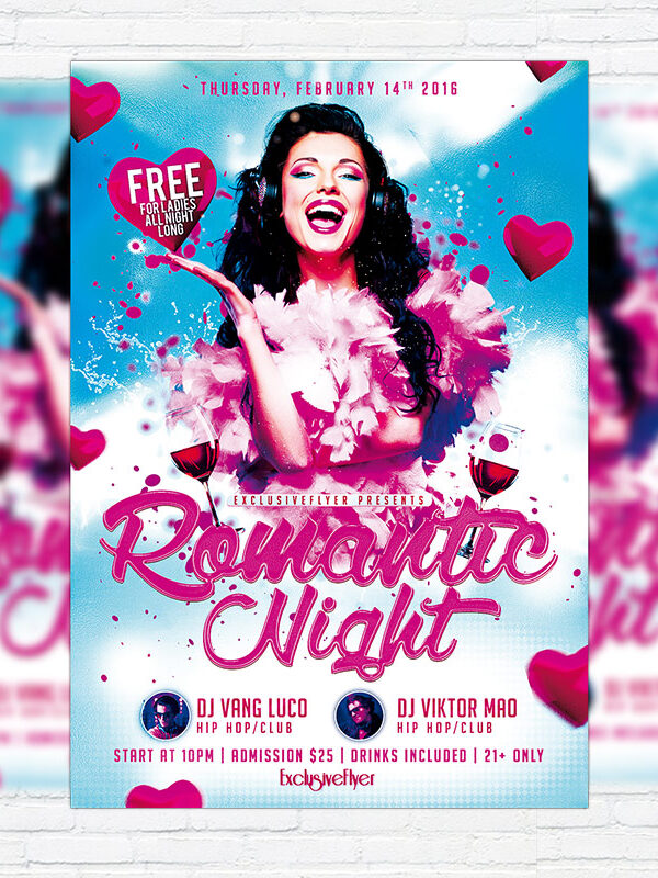 Romantic Night - Premium Flyer Template + Facebook Cover