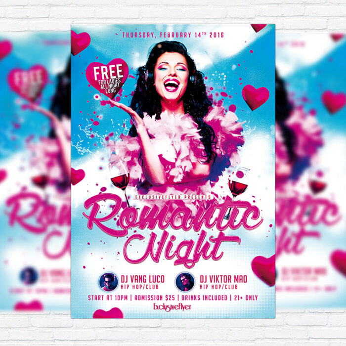 Romantic Night - Premium Flyer Template + Facebook Cover