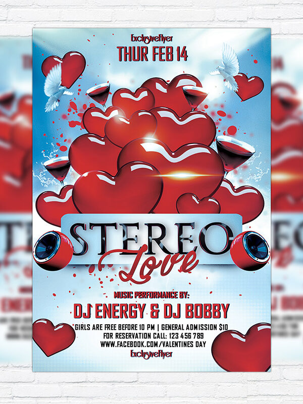 Stereo Love Party - Premium Flyer Template + Facebook Cover