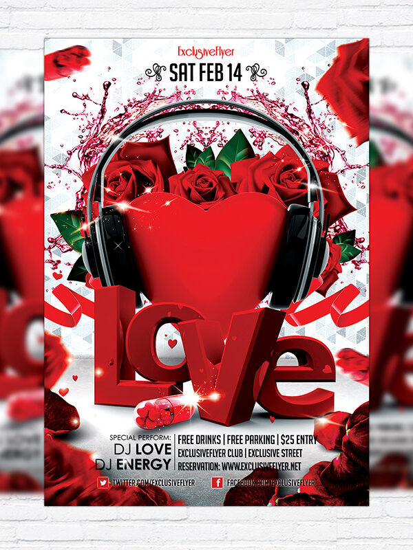 Love Bash - Premium Flyer Template + Facebook Cover
