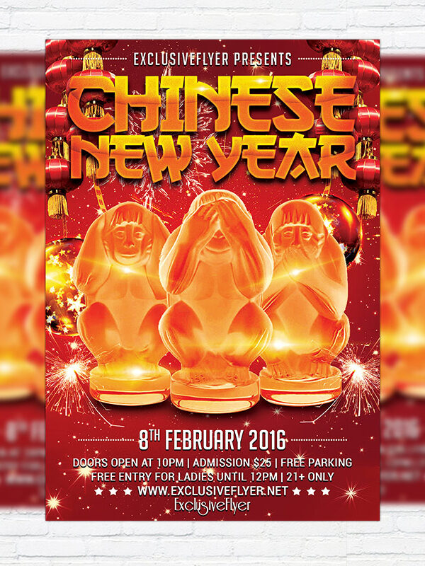 Chinese New Year - Premium Flyer Template + Facebook Cover