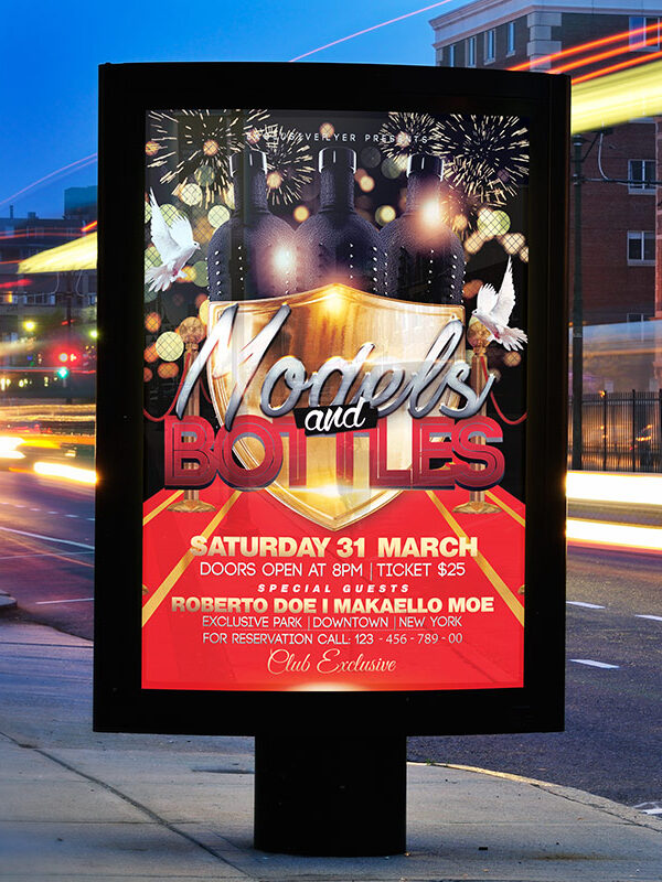 Models and Bottles - Premium Flyer Template + Facebook Cover