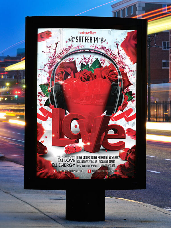 Love Bash - Premium Flyer Template + Facebook Cover