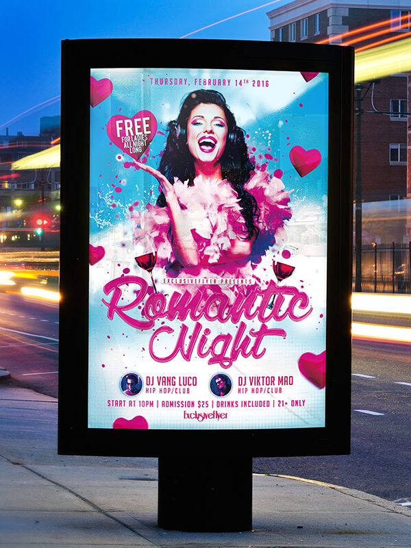 Romantic Night - Premium Flyer Template + Facebook Cover