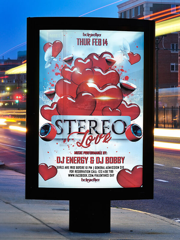 Stereo Love Party - Premium Flyer Template + Facebook Cover