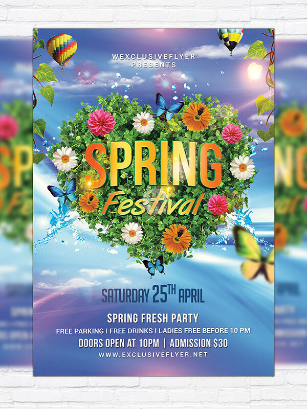 Spring Festival Night - Premium Flyer Template + Facebook Cover