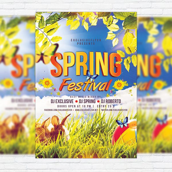 Spring Festival - Premium Flyer Template + Facebook Cover ...