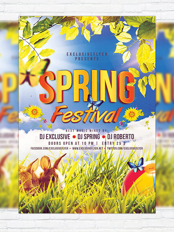Spring Festival - Premium Flyer Template + Facebook Cover