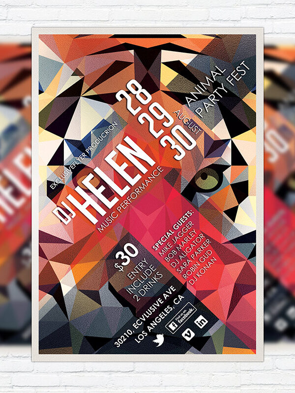 Animal Party - Premium PSD Template