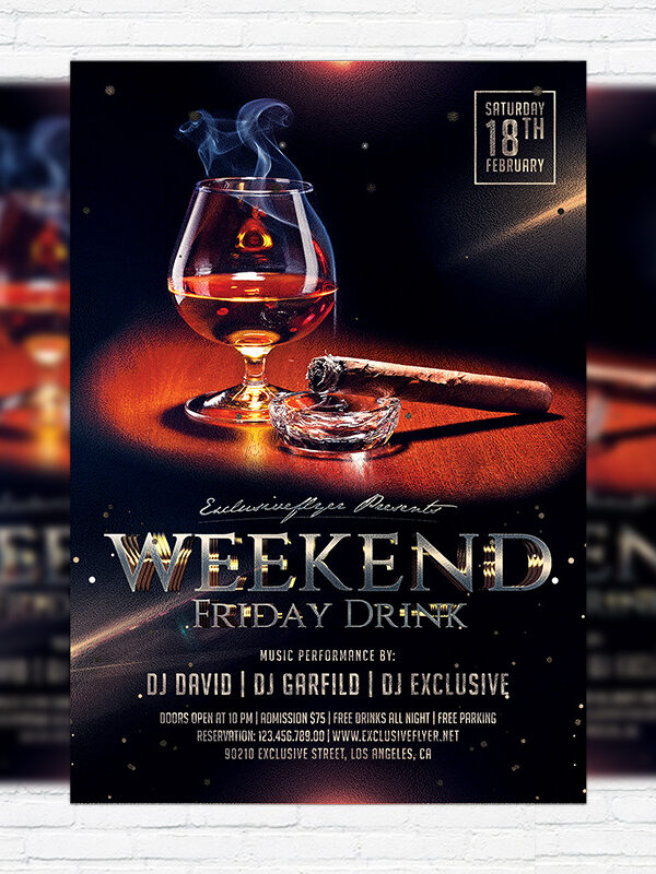 Weekend Friday Drink - Premium Flyer Template + Facebook Cover