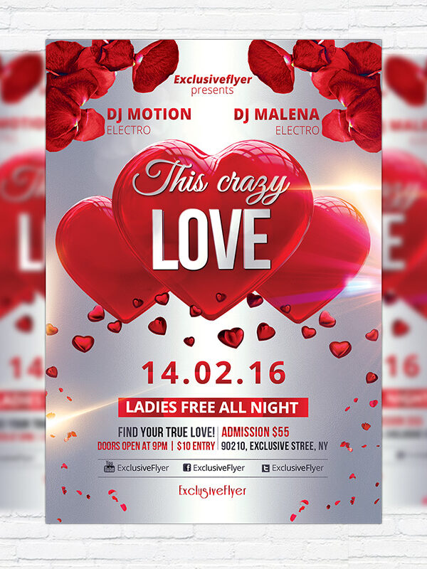 This Crazy Love - Premium Flyer Template + Facebook Cover