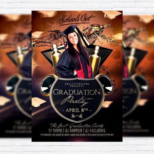 Graduation Party - Premium Flyer Template + Facebook Cover