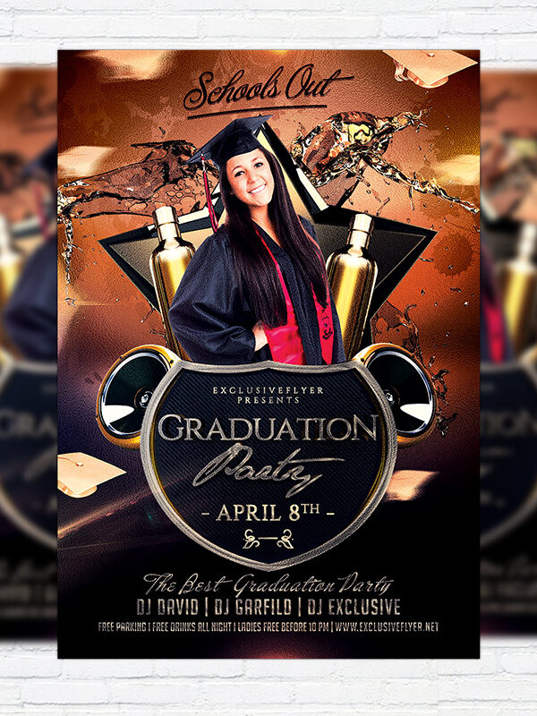 Graduation Party - Premium Flyer Template + Facebook Cover