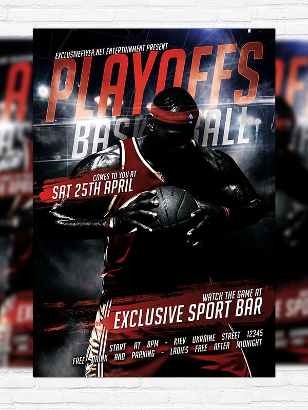 Playoffs Basketball - Premium Flyer Template + Facebook Cover
