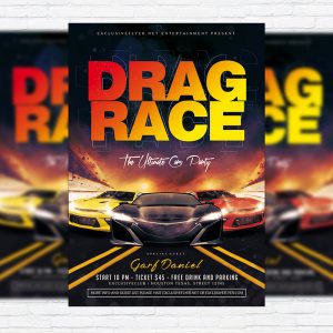 Drag Race - Premium Flyer Template + Facebook Cover