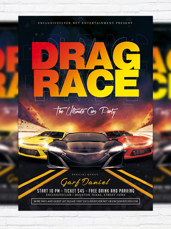 Drag Race - Premium Flyer Template + Facebook Cover