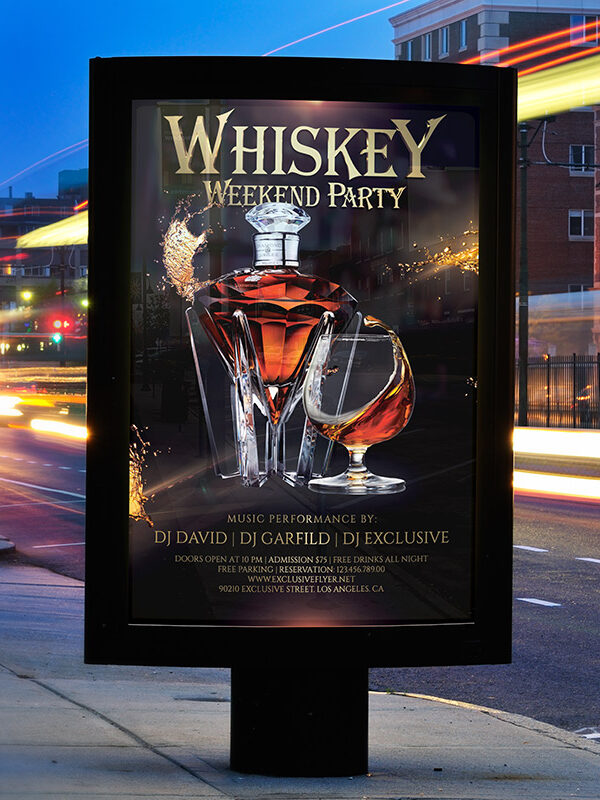 Whiskey Weekend Party - Premium Flyer Template + Facebook Cover