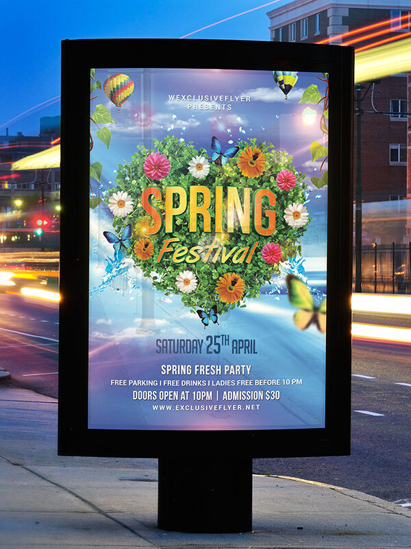 Spring Festival Night - Premium Flyer Template + Facebook Cover