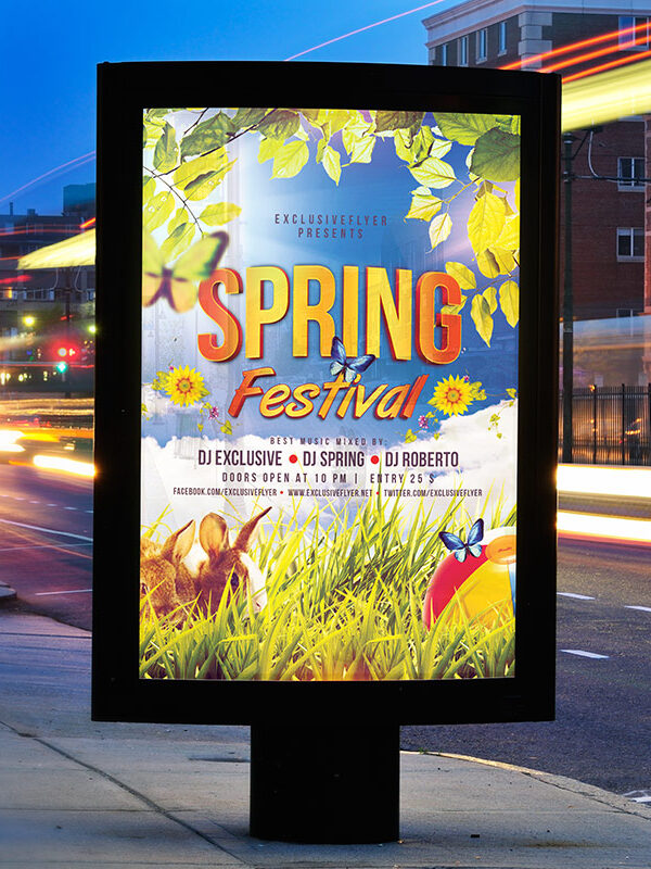 Spring Festival - Premium Flyer Template + Facebook Cover