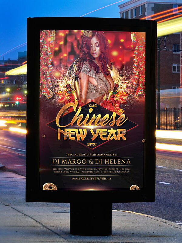 Chinese New Year Celebration - Premium Flyer Template + Facebook Cover