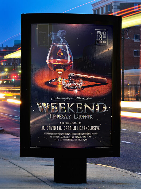 Weekend Friday Drink - Premium Flyer Template + Facebook Cover