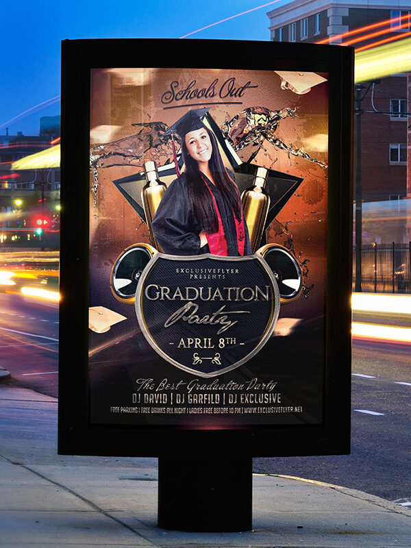 Graduation Party - Premium Flyer Template + Facebook Cover