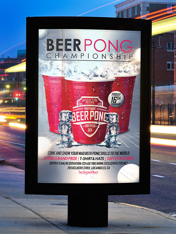 Beer Pong Championship - Premium Flyer Template + Facebook Cover