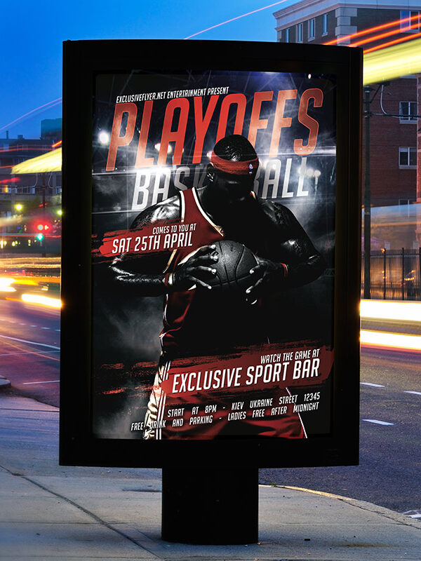 Playoffs Basketball - Premium Flyer Template + Facebook Cover