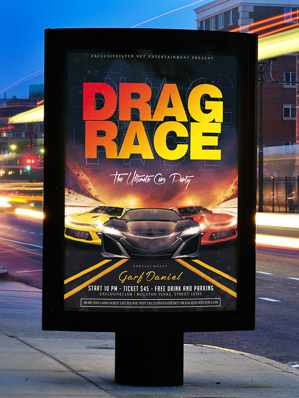 Drag Race - Premium Flyer Template + Facebook Cover