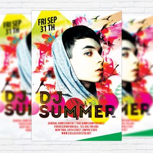 Dj Summer - Premium Flyer Template + Facebook Cover