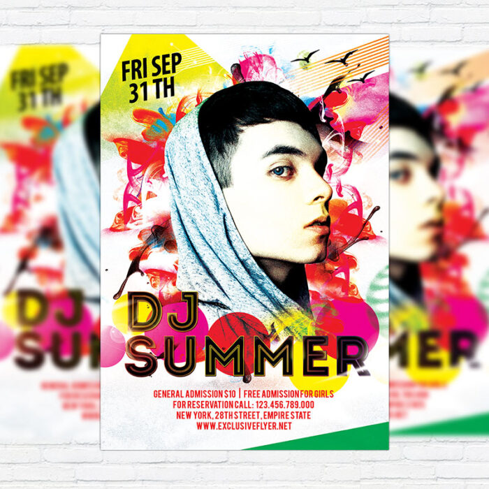 Dj Summer - Premium Flyer Template + Facebook Cover