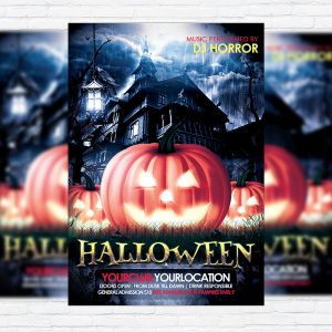 Halloween Night - Premium Flyer Template + Facebook Cover