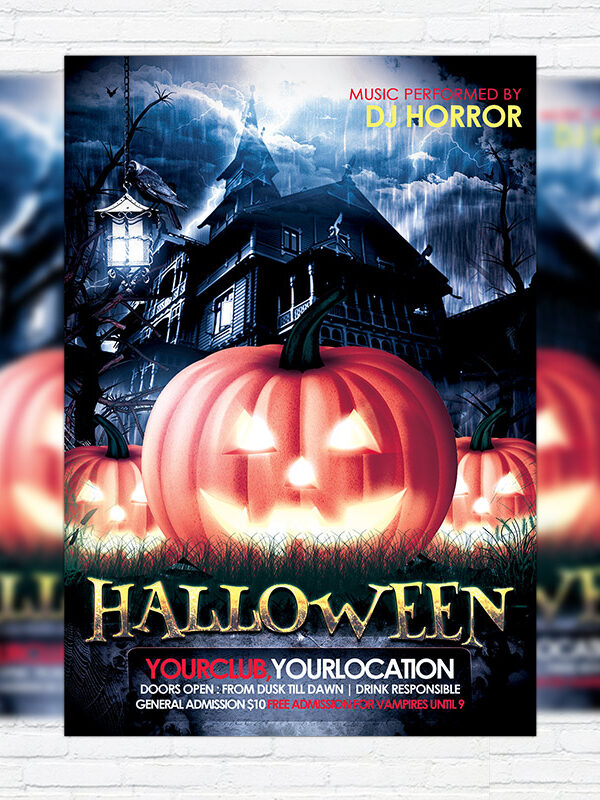 Halloween Night - Premium Flyer Template + Facebook Cover