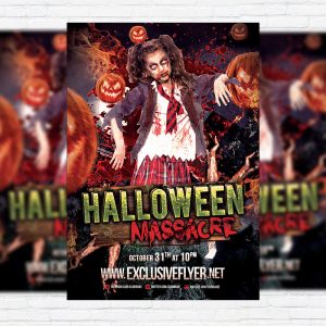 Halloween Massacre - Premium Flyer Template + Facebook Cover