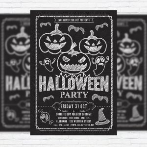 Halloween Party - Premium Flyer Template + Facebook Cover