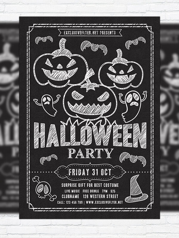 Halloween Party - Premium Flyer Template + Facebook Cover
