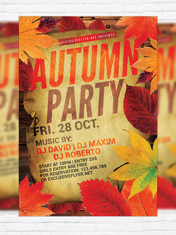Autumn Party - Premium Flyer Template + Facebook Cover