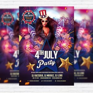 4th Of July Party - Free Club and Party Flyer PSD Template