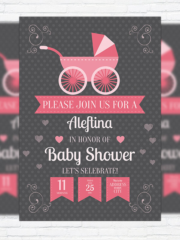 Baby Shower - Premium Business Flyer PSD Template
