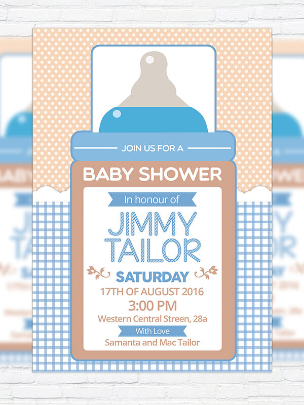 Baby Shower For Boy 2 - Premium Business Flyer PSD Template