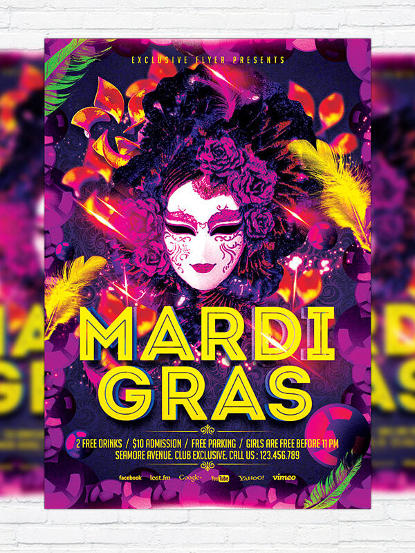 Tropical Cocktails Party - Free Club and Party Flyer PSD Template