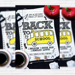 Back To School Vol.4 - Premium Flyer Template + Facebook Cover