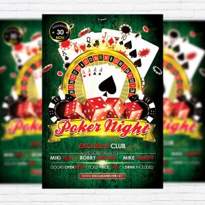 Poker Night - Premium Flyer Template + Facebook Cover