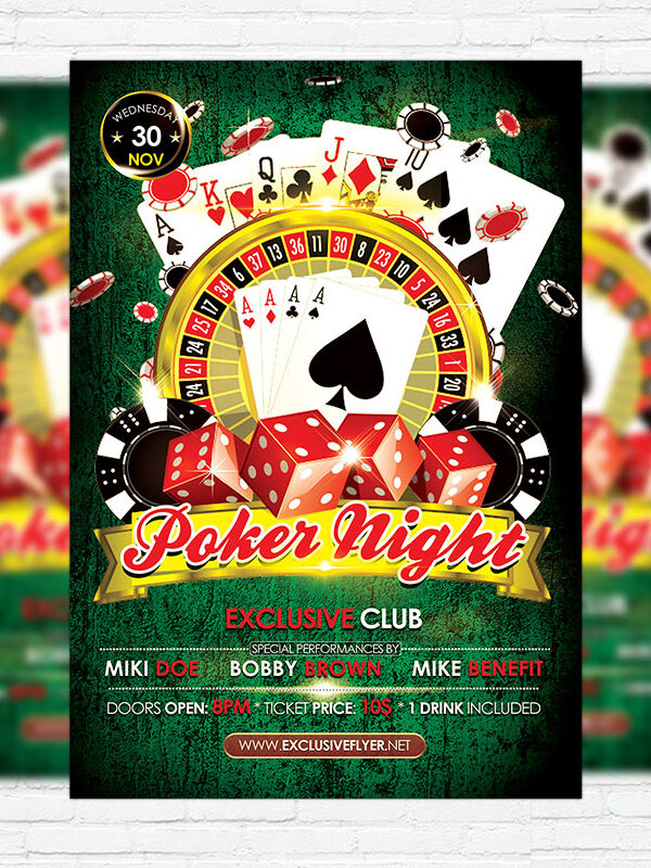 Poker Night - Premium Flyer Template + Facebook Cover